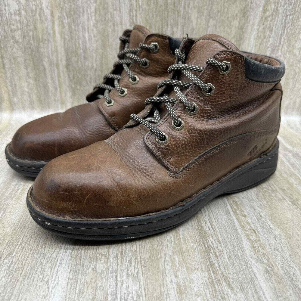 Vintage Carolina Brown Leather Boots Mountain Trail Hiking Vibram Womens 9W